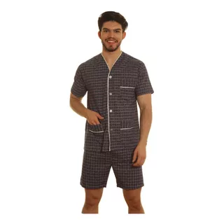 Pijama Hombre Manga Corta Bermuda Algodón Verano T/especial