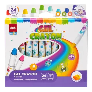 Set 24 Crayones En Gel Acuarelable Super Lavable Deli