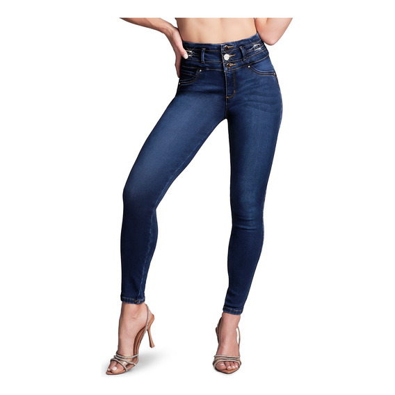 Pantalon Mezclilla Mujer Seven Push Up Levanta Pompa Dama