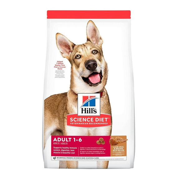 Alimento Hill's Science Diet Adult 1 - 6 para perro adulto todos los tamaños sabor harina de cordero y arroz integral en bolsa de 33lb