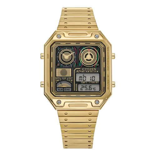 Reloj Citizen Star Wars C-3po Jg2123-59e E-watch Color de la correa Oro Color del bisel Dorado Color del fondo Negro