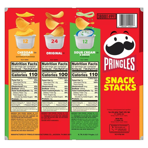 Papitas Pringles Snack Mix 48 Cups