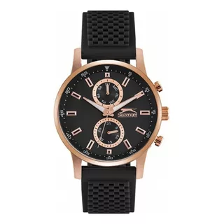 Reloj Slazenger Hombre Sl-9-6197-2-01 /relojería Violeta Color De La Correa Negro Color Del Bisel Dorado Oscuro