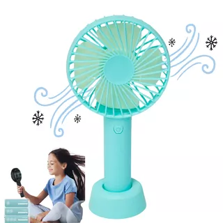 Ventilador Imp De Mano Recargable Pedestal Fs163 Escritorio Portatil Color De La Estructura Azul Diámetro 10 Cm