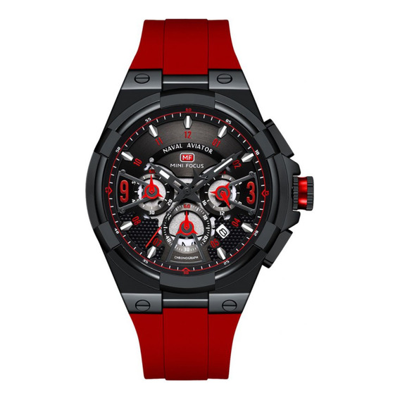 Reloj Para Hombre Mini Focus Mf0402g Mfa9402 Rojo