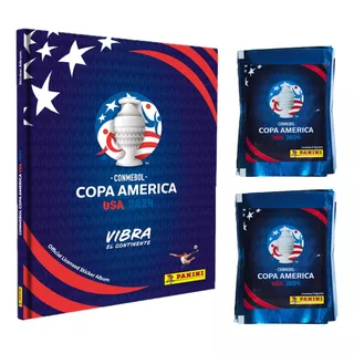 Figuritas Copa America 2024 Album Tapa Dura + 50 Sobres Fs