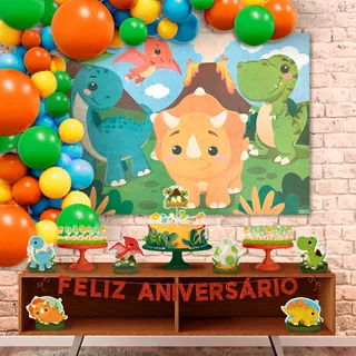 Kit Festa Fácil Dinossauro Baby Aniversário Criança Infantil