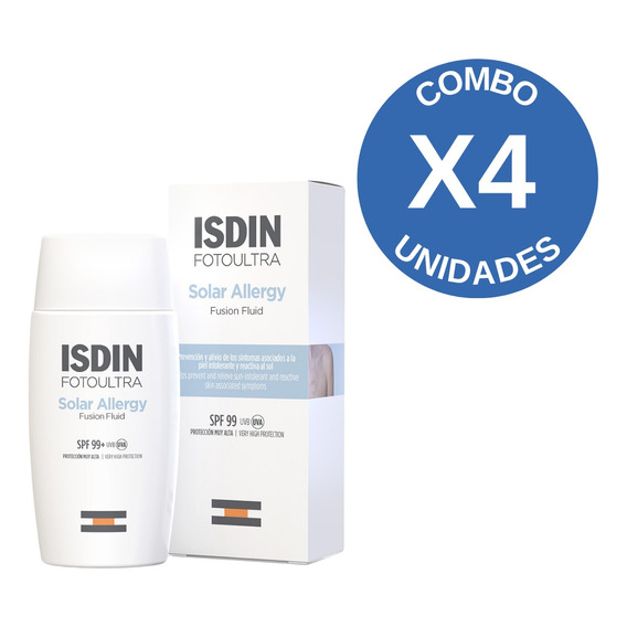 Combo X4 Isdin Foto Ultra Fps99allergy Fusion Fluid 50 Ml