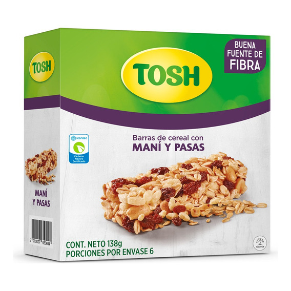 Barra Tosh Avena Y Pasas X 6und X 138g