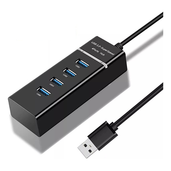 Hub 4 Puertos Usb 3.0 Adaptador Indicador Luz Led 5gbps Pc