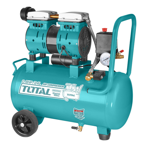 Compresor 24l Sin Aceite Industrial Total Tcs1075248-4 0.8hp Color Turquesa Fase eléctrica Monofásica Frecuencia 50Hz