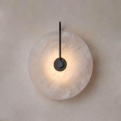 Aplique Pared Bloom M 5w Led Ø250mm Marmol Calido Negro Negro