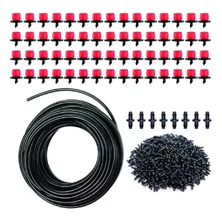 Kit 50 Gotejador Ajustável Com Conectores E Microtubo 4mm