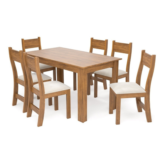 Juego De Comedor 6 Sillas Mesa Mdp