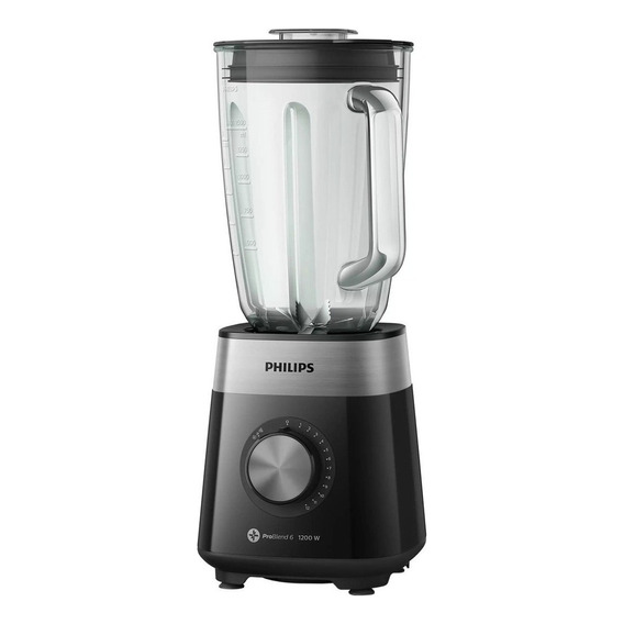 Licuadora portátil Philips Serie 5000 HR2242 2 L negra con jarra de vidrio 220V