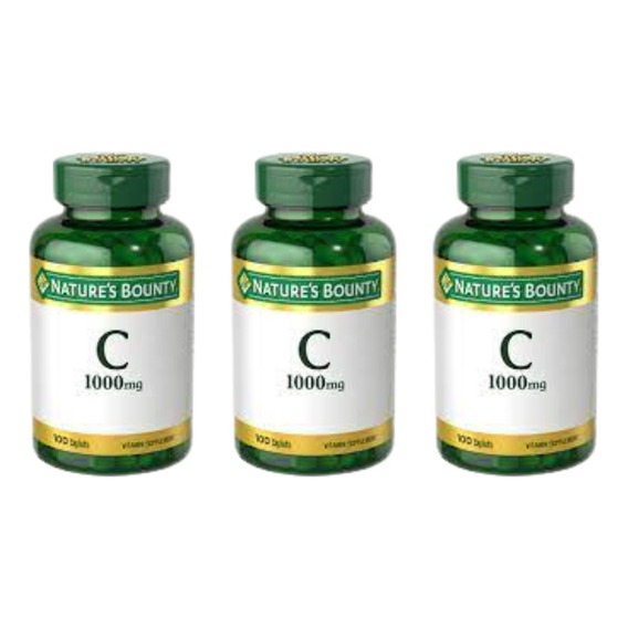 Combo X3 Natures Bounty Vitamina C 1000 Mg 100 Comprimidos Sabor Neutro