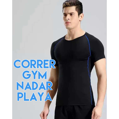 Playera Licra Deportiva Compresión Correr Manga Corta Gym