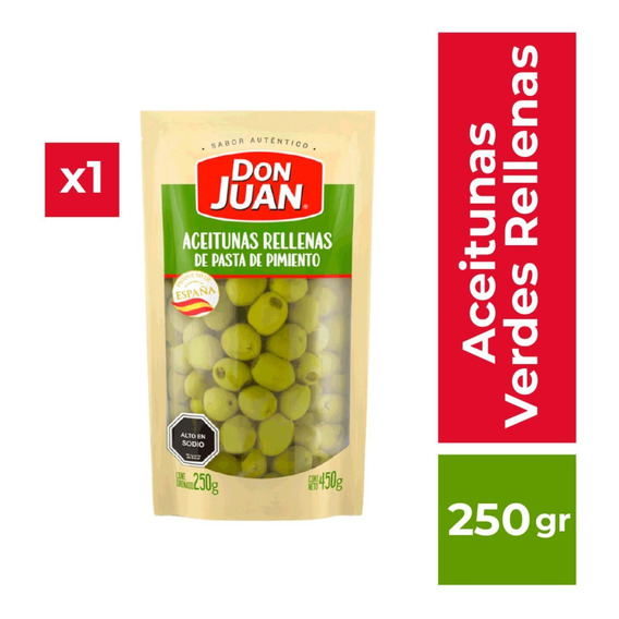 Aceitunas Verdes Rellenas De Pimienton Don Juan 250g