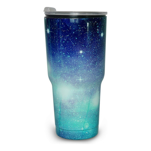 Vaso Termo Para Bebidas 30oz Galaxia Acero Inox Doble Pared Color Azul claro