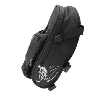 Bolsa De Selim Bike Elleven Preta C/ Suporte De Caramanhola 