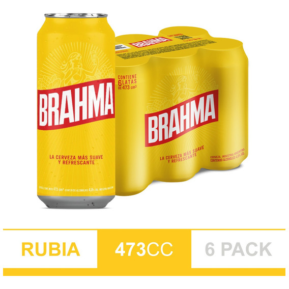 Cerveza Brahma Chopp 473ml X6