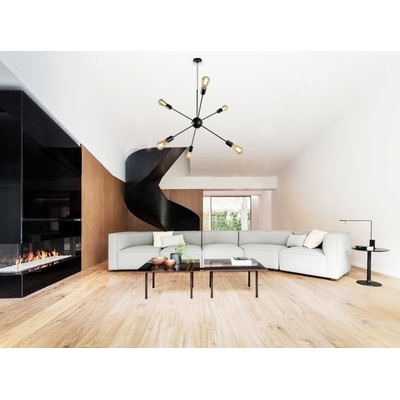 Colgante Araña Explosión 6 Luces Vintage Deco Apto Led Negro