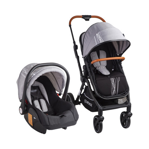 Carriola Portabebe Bebesit Nomad Carriola Baston Plegable Color Gris