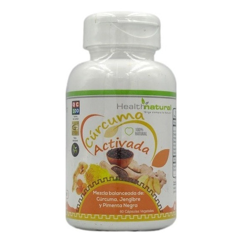 Curcuma Activada 60 Cápsulas Vegetales 500mg. Health Natural Sabor Neutro