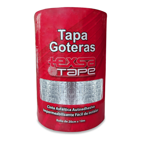 Cinta Asfaltica Tapa Goteras 20 Cm X 10 M Aluminio Texsa Tap