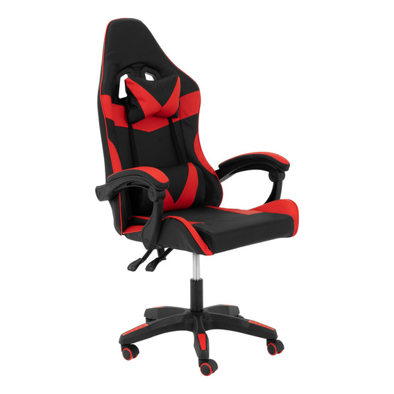 Silla Gamer Ergonomica Onof Reclinable Escritorio Giratoria Color Negro/Rojo