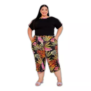 Conjunto Feminino Plus Size Calça E Blusa Tamanhos Grandes 