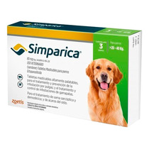 Antipulgas Para Perros Simparica  20-40 Kg 3 Unidades 