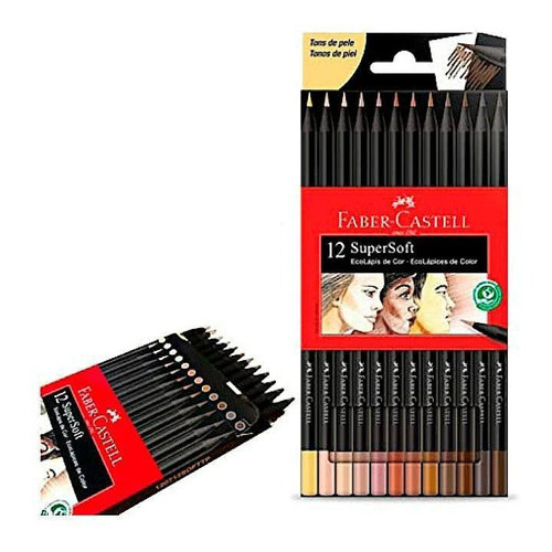 Set 12 Lápices De Color Neón-pastel Fabercastell Supersoft