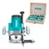 Kit Router Total 2200w Fresadora De Mano + Set 12 Fresas 6mm