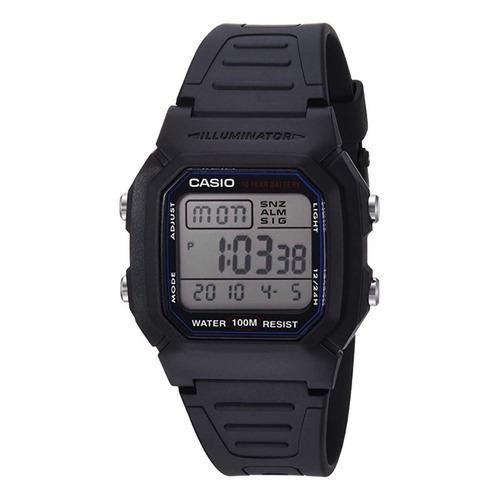 Reloj Deportivo Clásico De Casio Con Malla Negra Para Hombre Color de la correa Color de la correa Color del bisel Color del bisel Color del fondo Color del fondo