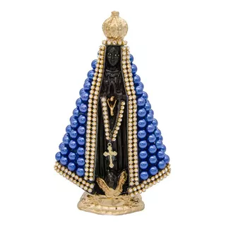 Artigo Religioso Nossa Senhora Azul E Preto Pequena 15cm