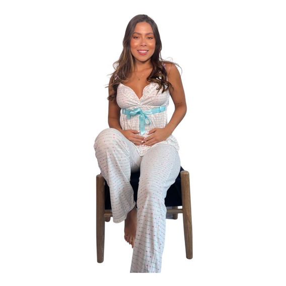Conjunto De Pijama Pantalón Lactancia Maternidad/ Post Parto