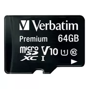 Tarjeta De Memoria Verbatim 44084  Premium Con Adaptador Sd 64gb