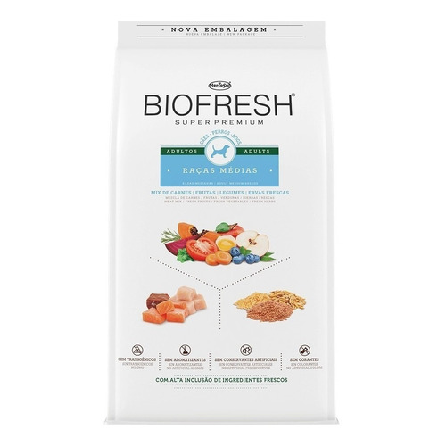 Alimento Biofresh Super Premium para perro adulto de raza mediana sabor carne, frutas y vegetales en bolsa de 3kg