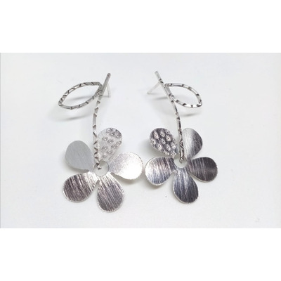 Aretes Flor Artisticos En Plata De Ley 925