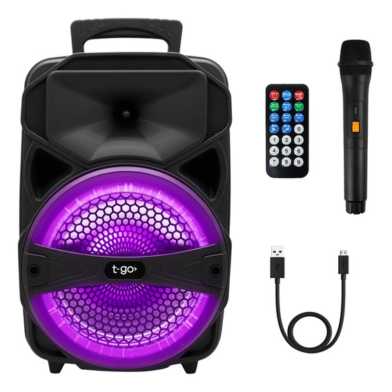 Parlante Bluetooth Inalambrico Karaoke Luces Led Radio Fm