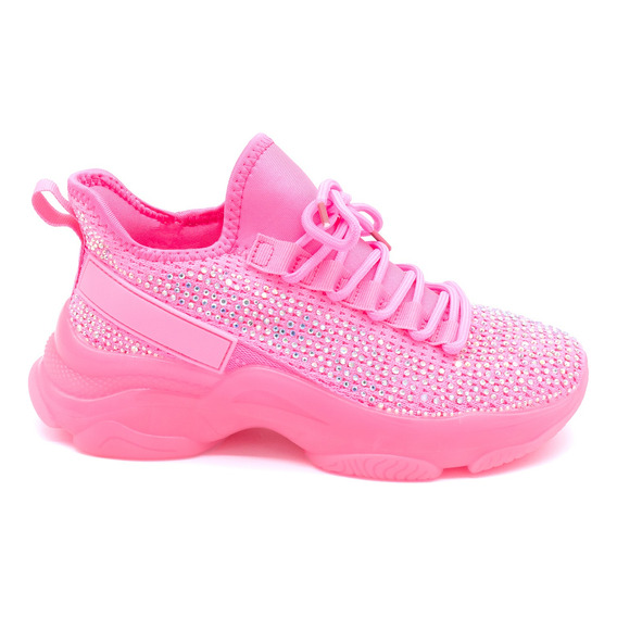 Tenis Sneakers Brillos Casual Dama Hanna Mx Freya Neon Pink
