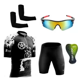 Conjunto Roupas Ciclismo Camisa  Bermuda Esporte Bike 