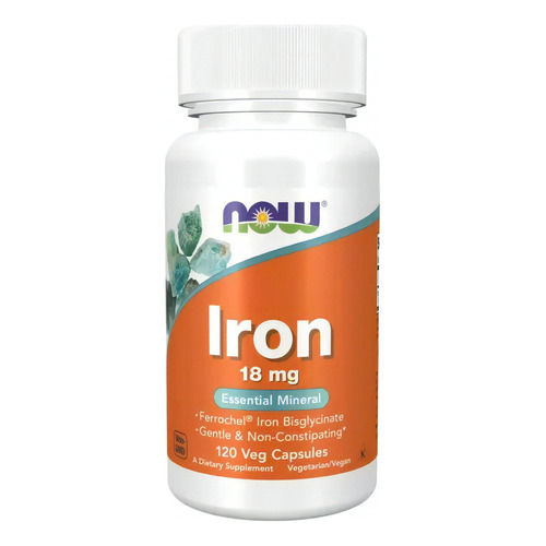 Iron ( Hierro) 18 Mg X 120 Cápsulas Veganas - Now Foods