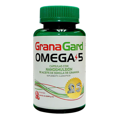 Omega 5 Granagard Aceite Semilla Granada 60 Cap 0,640g C/u Sabor Sin Sabor