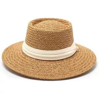 Sombrero Canotier Francés Diseño Playa Verano Rafia Mujer