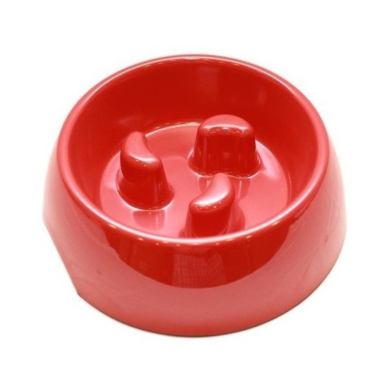 Plato Melamina Anti-ahogo Talla M Rojo Perro Mascan Color Caf