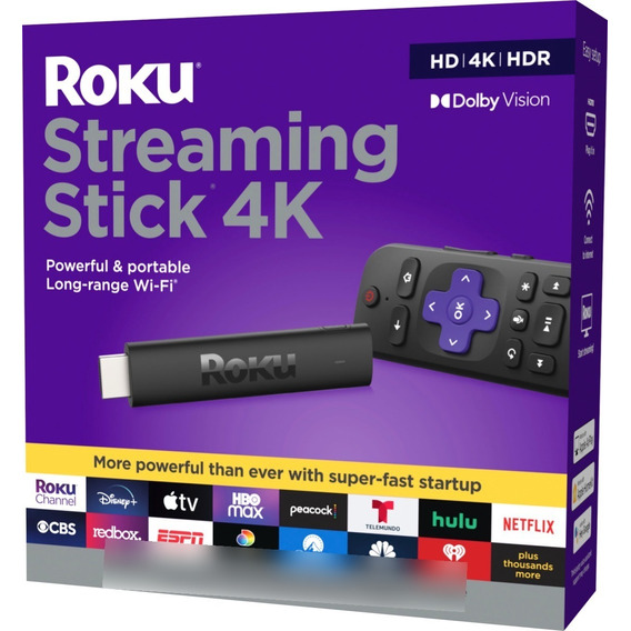 Roku Streaming Stick 4k Negro Coman. Voz  1gb De Memoria Ram