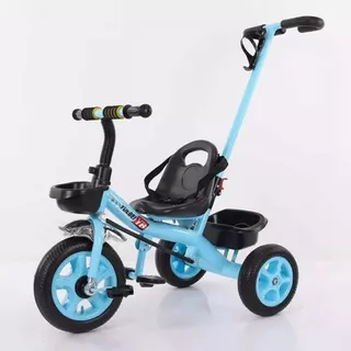 Coche Triciclo Infantil 4 En 1 Celeste