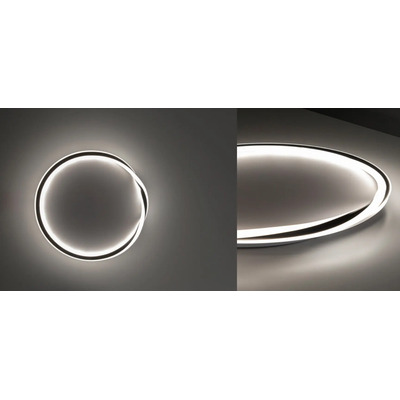 Plafon Led Tundra L Negro Redondo 50cm Diseño Moderno Cie Negro